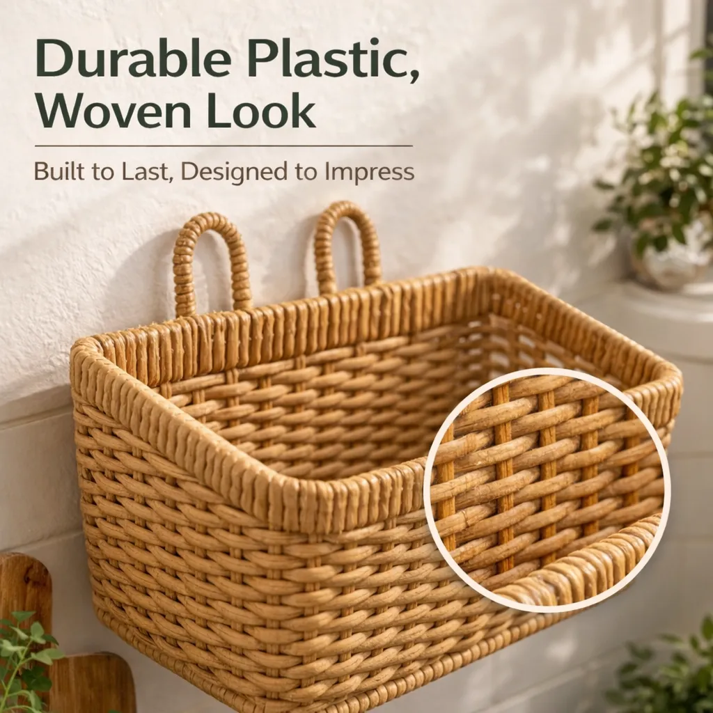 🧺 Handwoven-Style Wall Hanging Baskets – 2-Pack, Boho Storage for Any Room - Image 3