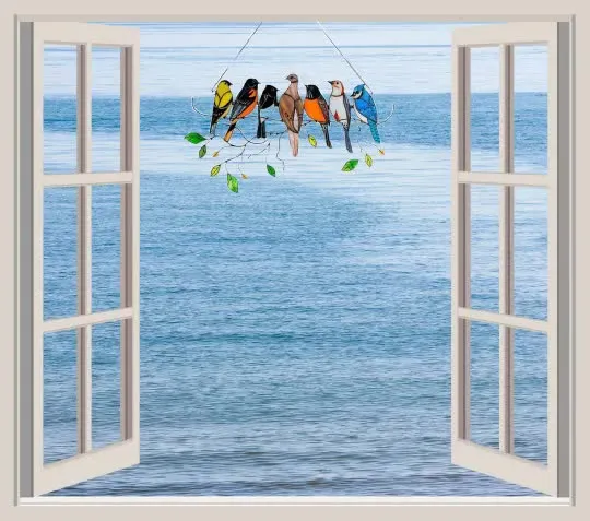 LAST DAY 49% OFF - Birds Stained Window Panel Hanging - Image 7