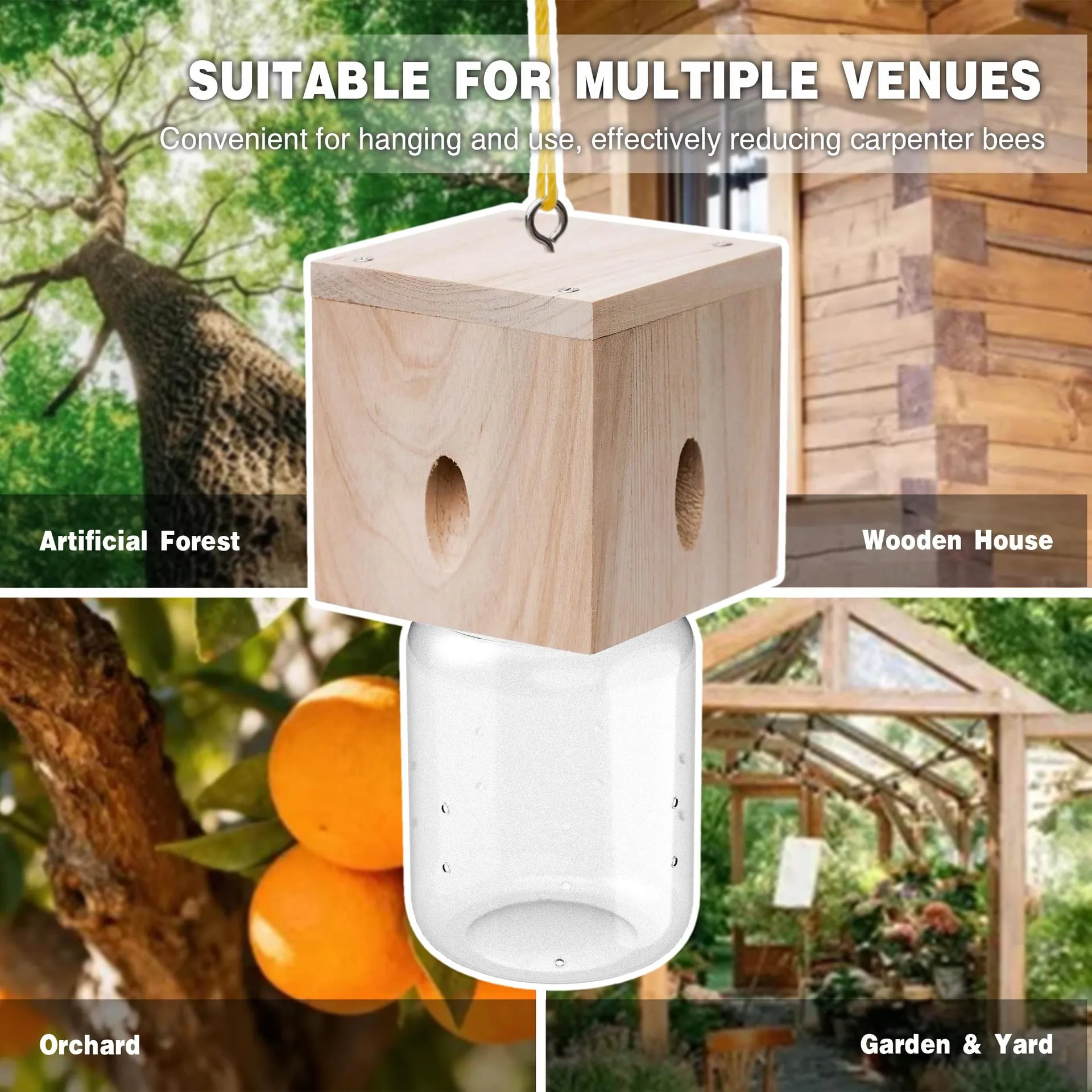 🌟Wood Carpenter Bee Trap for Outside - Image 3
