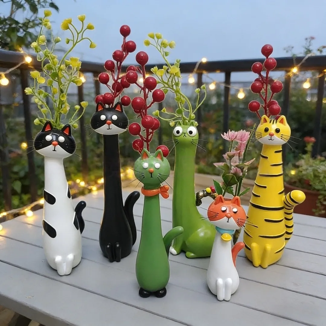 😻Handcrafted Quirky Resin Cat Vase - Image 2