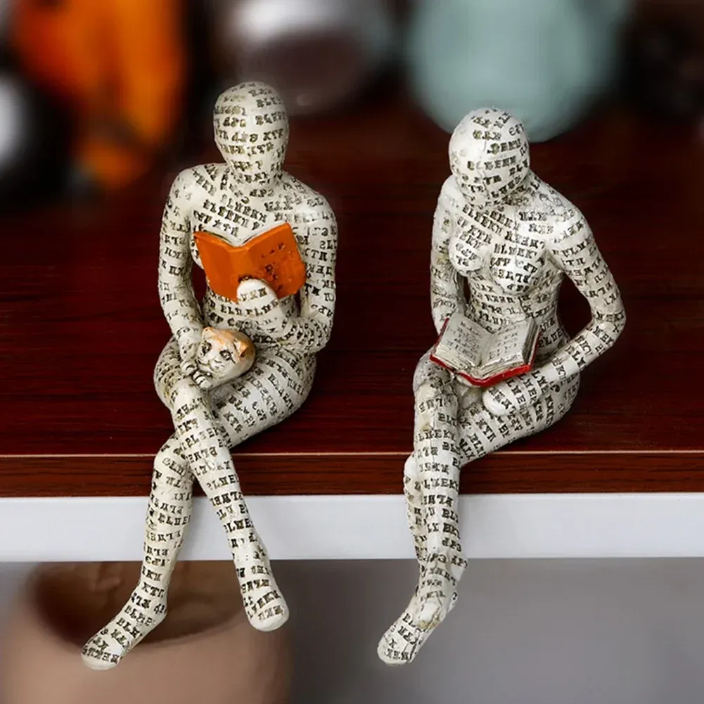 Nordic Modern Reading Woman Statue - Image 8