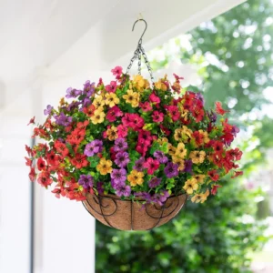 FREE SHIPPING!🔥Simulated Hanging Flower Basket 🌸No Watering💧. No Wilting. Just Perfect Blooms.