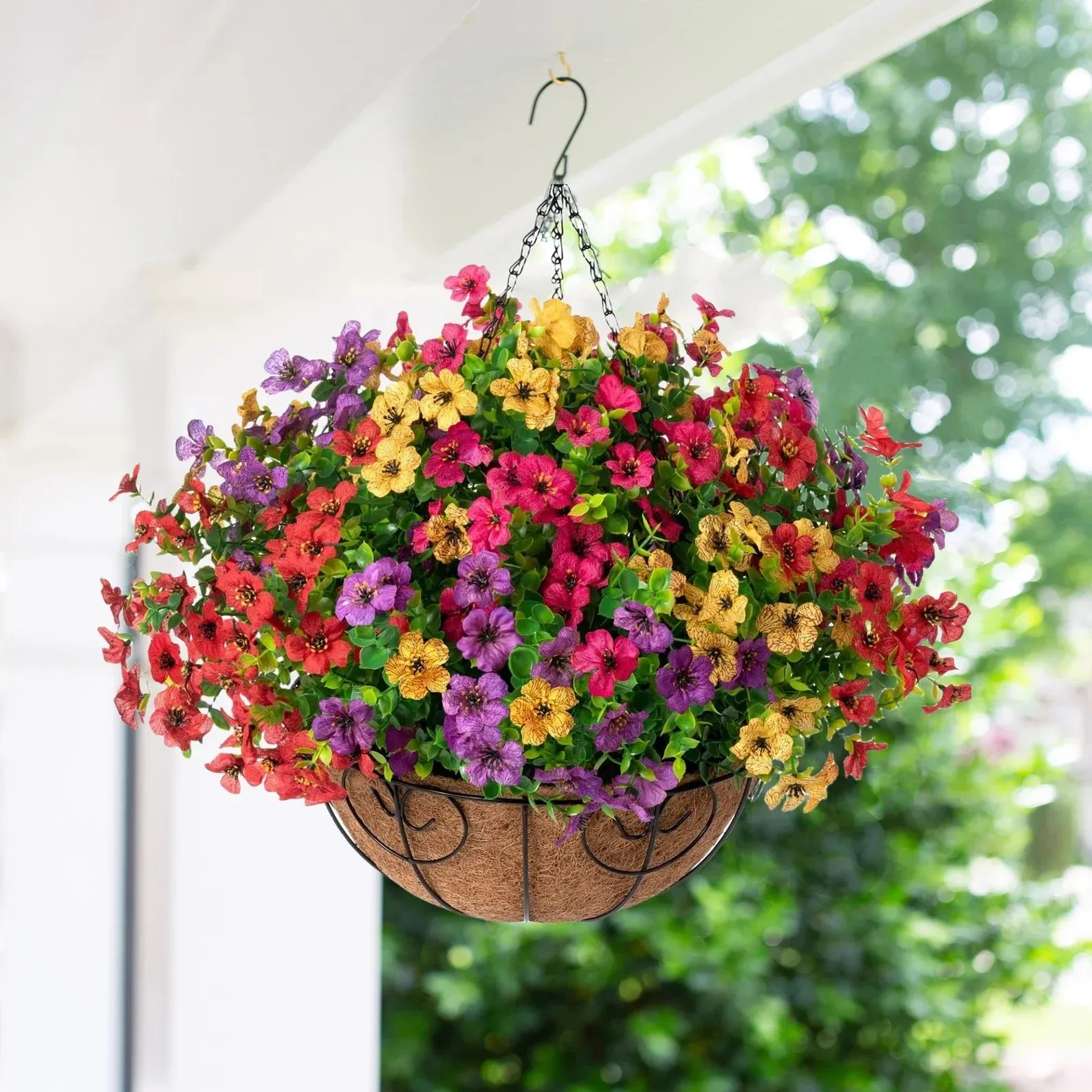 FREE SHIPPING!🔥Simulated Hanging Flower Basket 🌸No Watering💧. No Wilting. Just Perfect Blooms.