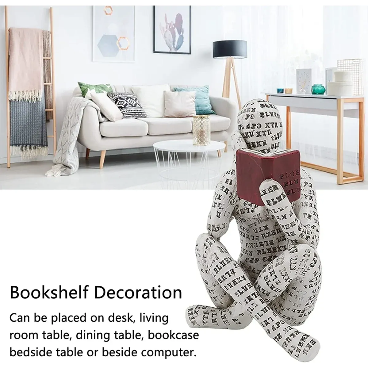 Nordic Modern Reading Woman Statue - Image 2