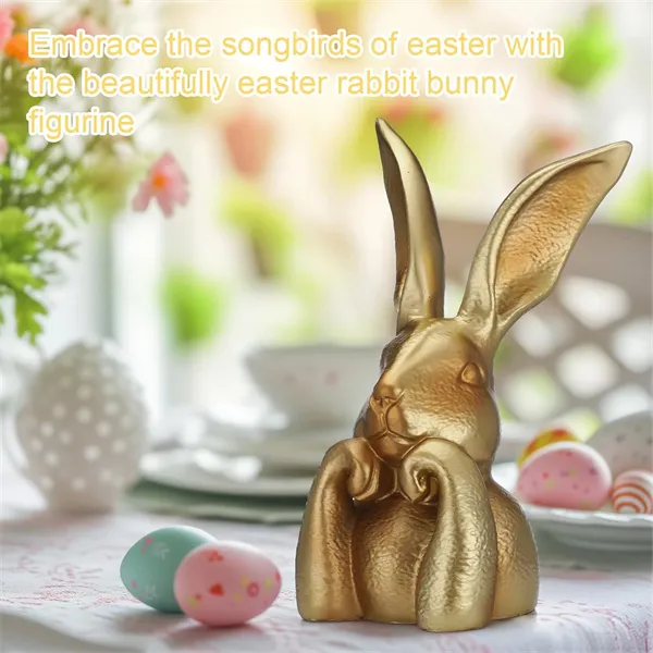 š° Vintage Gold Easter Bunny Figurines - Image 3