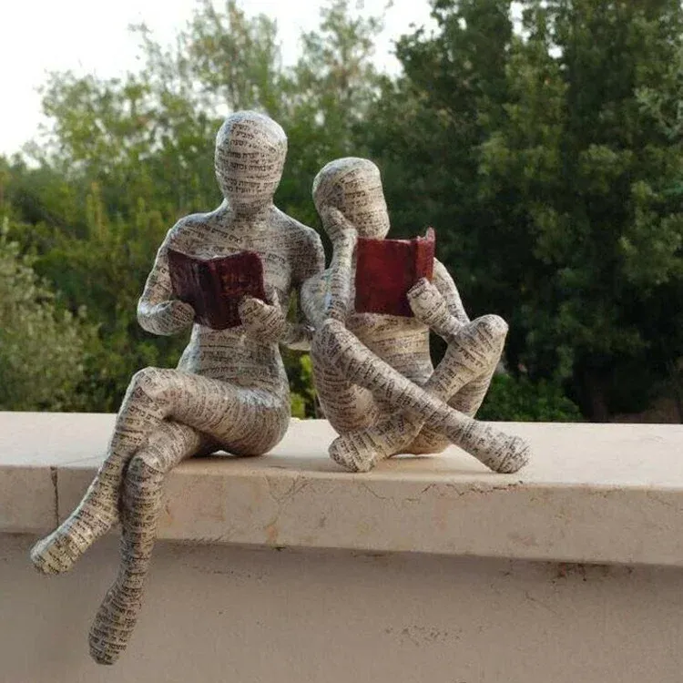 Nordic Modern Reading Woman Statue - Image 9