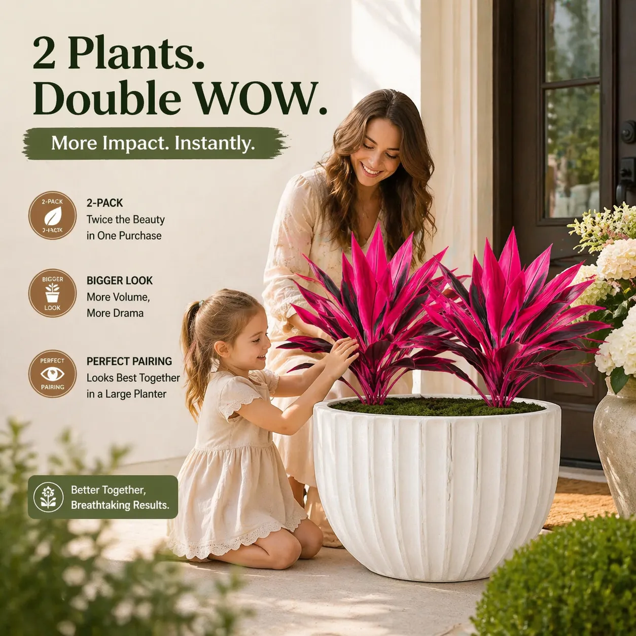 2‑Pack 21.6" Artificial Cordyline Plant - Image 2