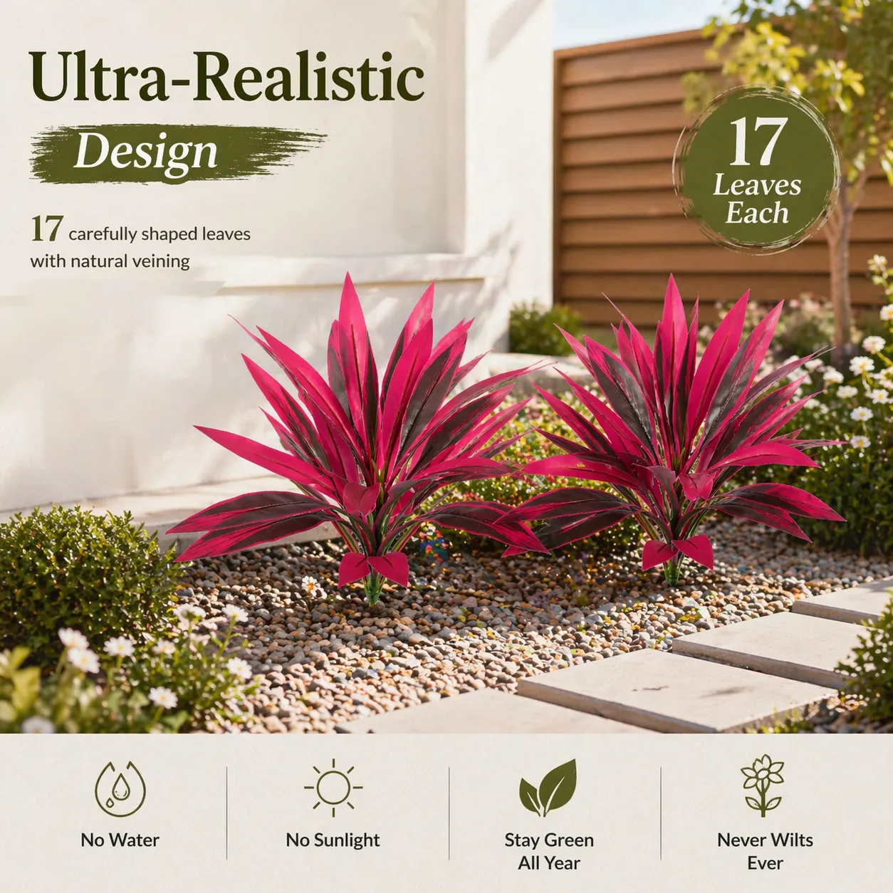 2‑Pack 21.6" Artificial Cordyline Plant - Image 10