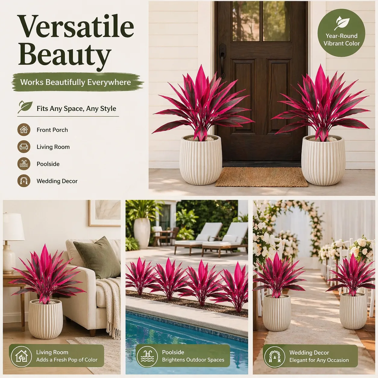 2‑Pack 21.6" Artificial Cordyline Plant - Image 11