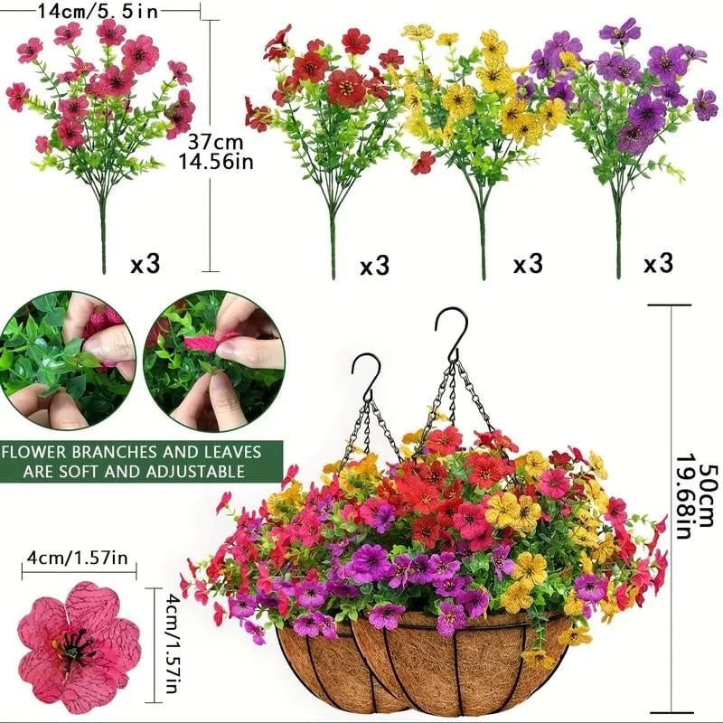FREE SHIPPING!🔥Simulated Hanging Flower Basket 🌸No Watering💧. No Wilting. Just Perfect Blooms. - Image 9