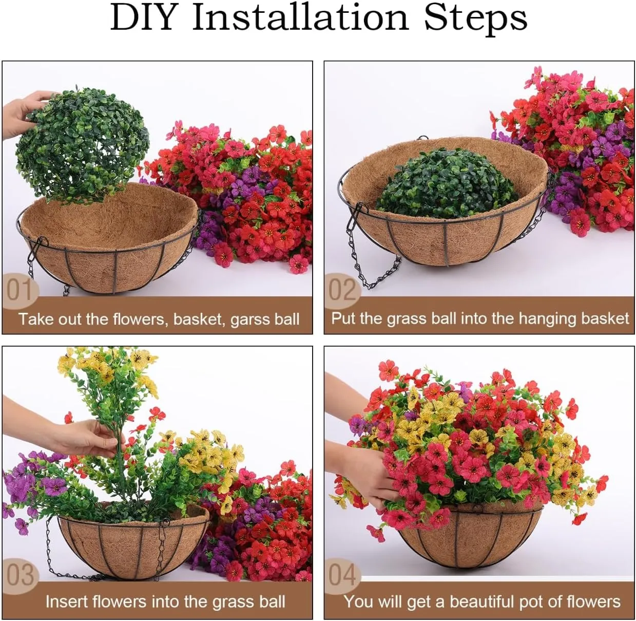 FREE SHIPPING!🔥Simulated Hanging Flower Basket 🌸No Watering💧. No Wilting. Just Perfect Blooms. - Image 19