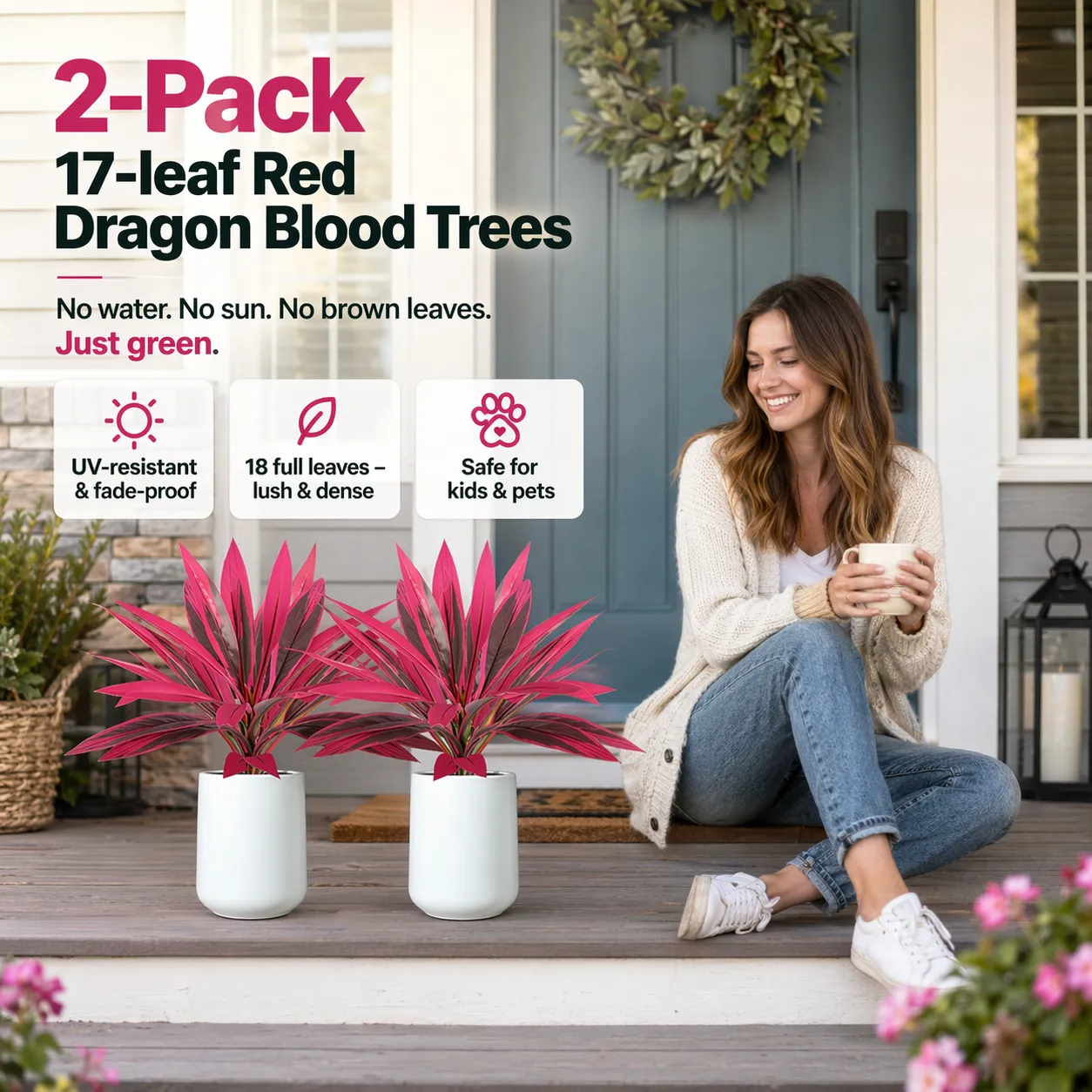 2‑Pack 21.6" Artificial Cordyline Plant - Image 8
