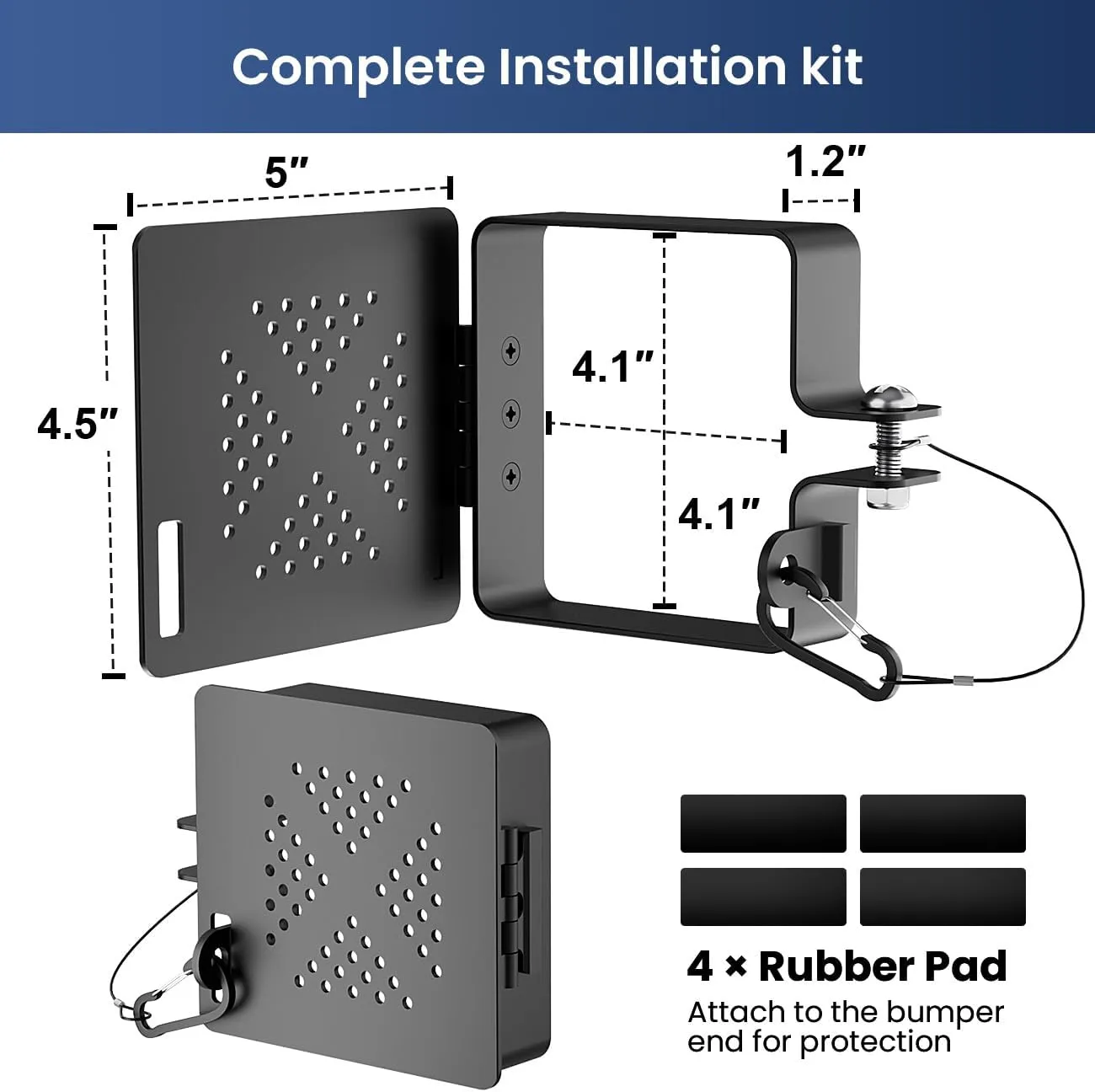 Safoner Aluminum RV Bumper End Cap- Fits Standard 4-Inch Square Camper Bumpers, No-Insect Vent Holes, Secure Sewer Hose Storage, Must-Have Travel Trailer Accessories - 2 Pack - Image 8