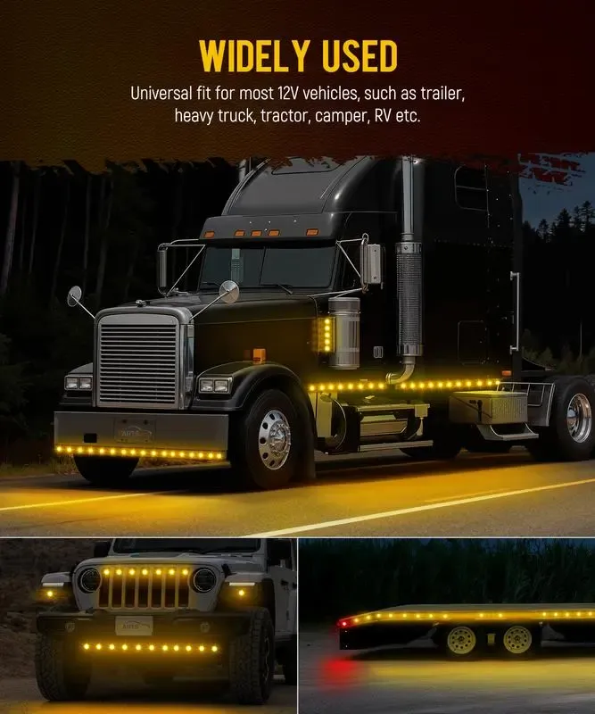 3/4 Inch LED Amber Watermelon Side Marker Light - Image 2