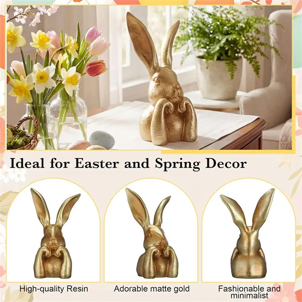 š° Vintage Gold Easter Bunny Figurines - Image 4