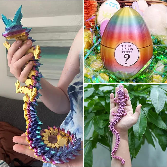 Articulated Crystal Dragon and Dragon Egg - Image 2