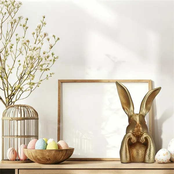 š° Vintage Gold Easter Bunny Figurines - Image 8