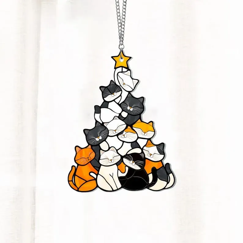 😻Cat Christmas Tree Suncatcher Ornament - Image 6
