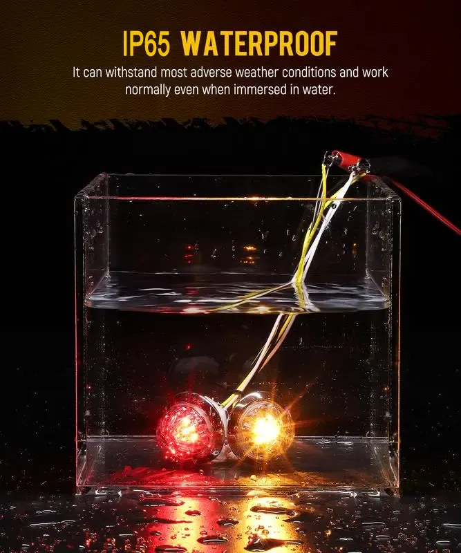 3/4 Inch LED Amber Watermelon Side Marker Light - Image 5