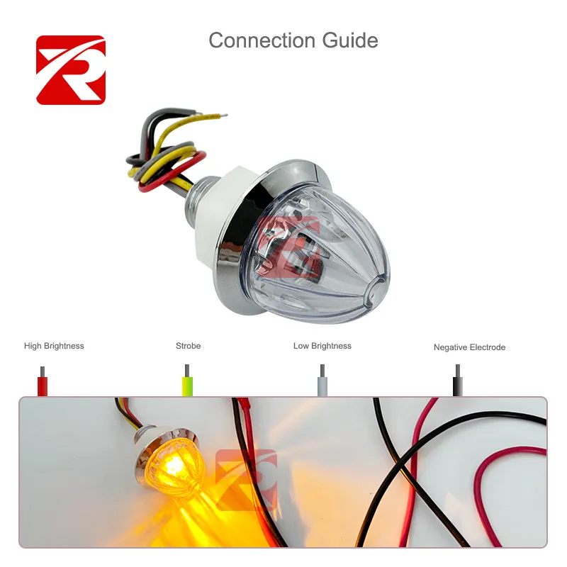 3/4 Inch LED Amber Watermelon Side Marker Light - Image 7