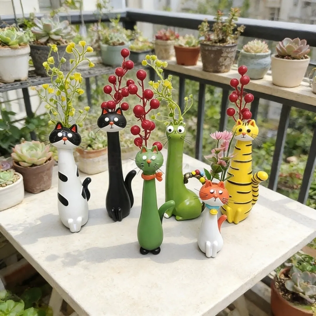 😻Handcrafted Quirky Resin Cat Vase - Image 3