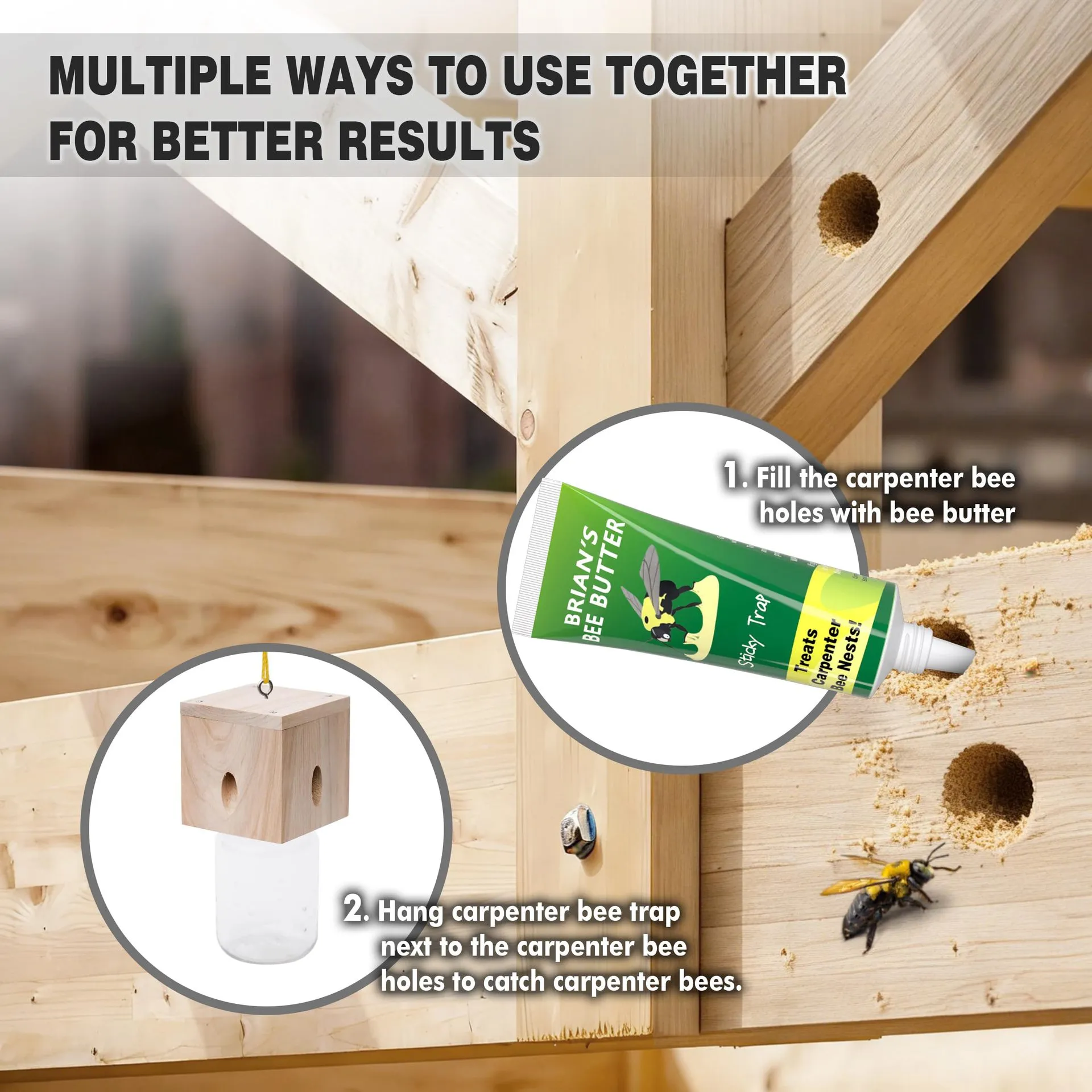 🌟Wood Carpenter Bee Trap for Outside - Image 4