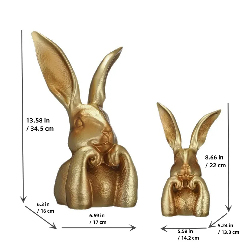 š° Vintage Gold Easter Bunny Figurines - Image 7