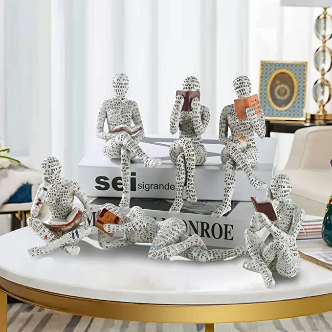 Nordic Modern Reading Woman Statue - Image 18