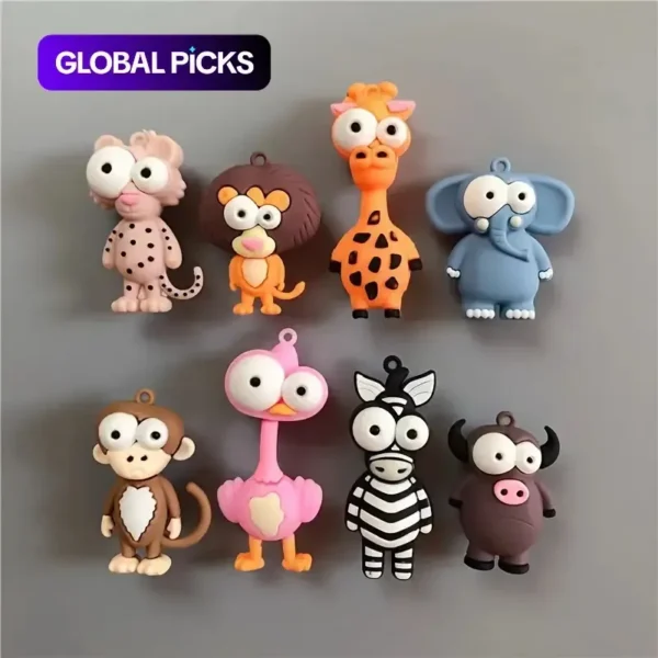 8 Counts/set Creative Magnetic Fridge Sticker-Cute Cartoon Animal Design Higher End Fridge Magnets