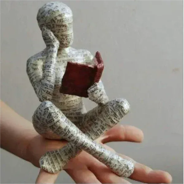 Nordic Modern Reading Woman Statue