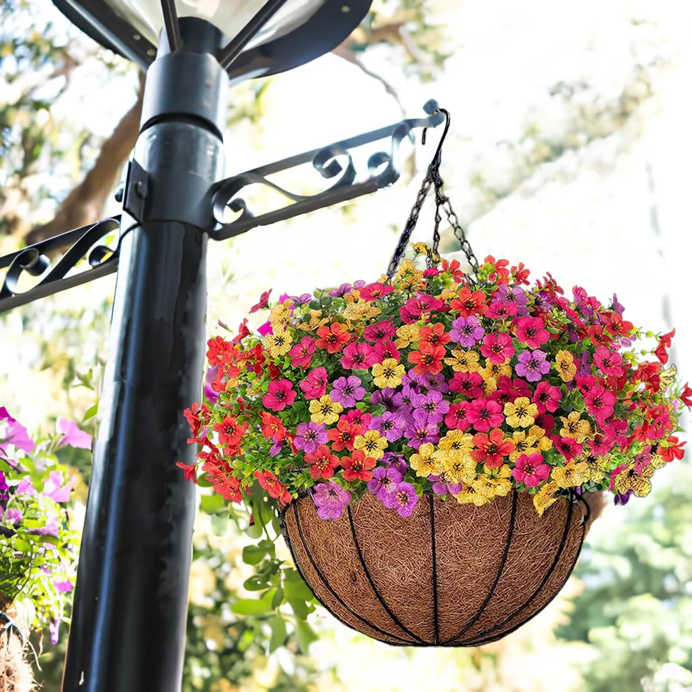 FREE SHIPPING!🔥Simulated Hanging Flower Basket 🌸No Watering💧. No Wilting. Just Perfect Blooms. - Image 4