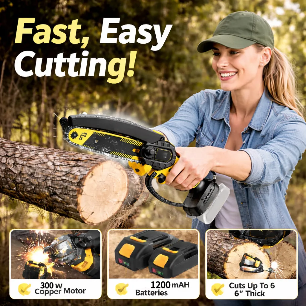🌲Cordless Mini Chainsaw: Slice through overgrown branches and thick brush with one hand to keep your yard manicured without the heavy lifting. 🌳 - Image 2