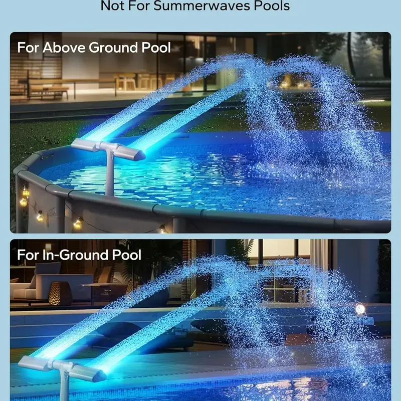 Solar Pool Fountain with Lights Dual Arc - Above/Inground Pool Fountain Lights with Remote Control - Image 20