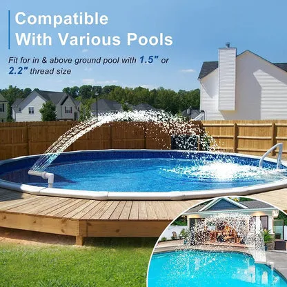 Solar Pool Fountain with Lights Dual Arc - Above/Inground Pool Fountain Lights with Remote Control - Image 7