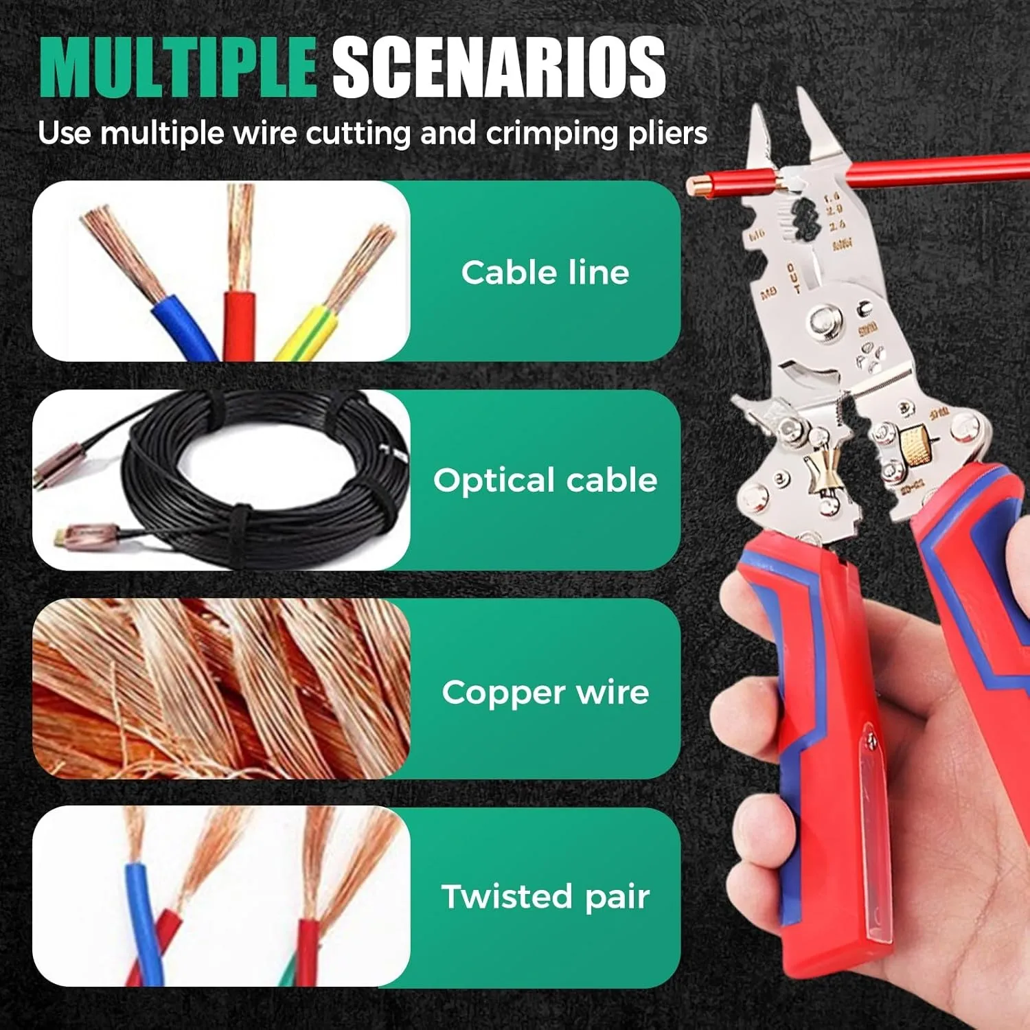🔧 13-in-1 Foldable Wire Stripper Pliers with Voltage Tester - Image 3