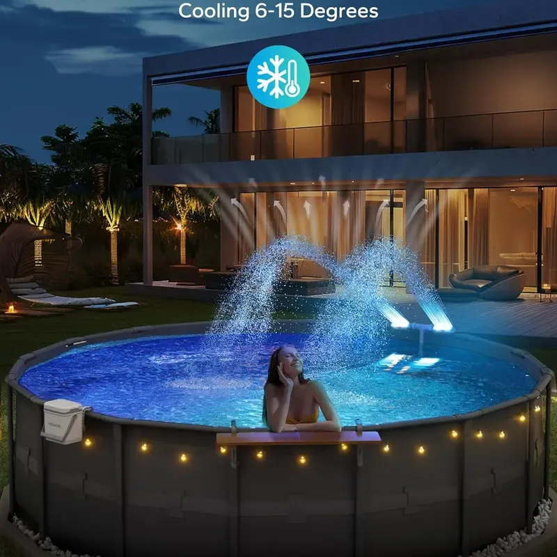 Solar Pool Fountain with Lights Dual Arc - Above/Inground Pool Fountain Lights with Remote Control - Image 23
