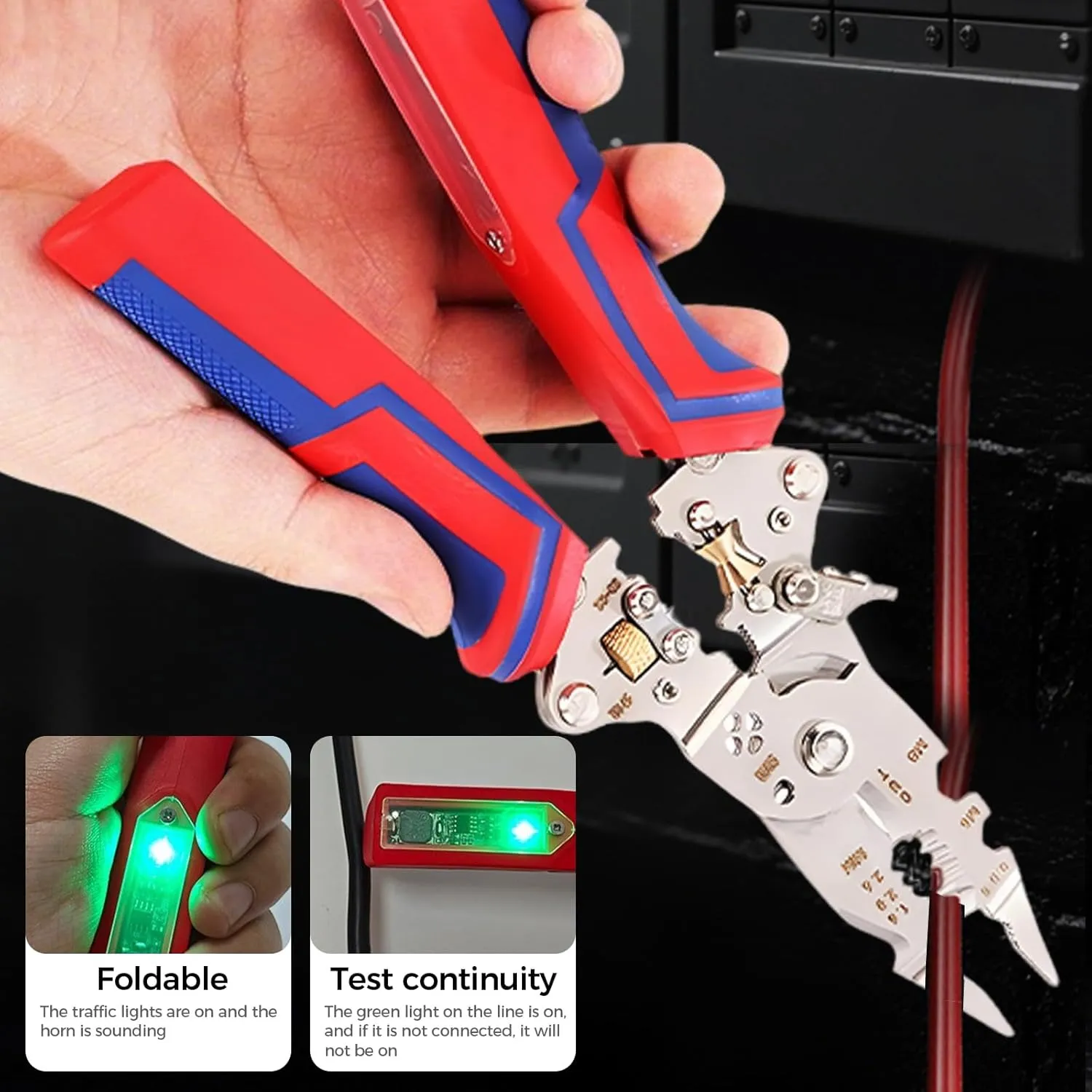 🔧 13-in-1 Foldable Wire Stripper Pliers with Voltage Tester - Image 5
