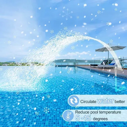 Solar Pool Fountain with Lights Dual Arc - Above/Inground Pool Fountain Lights with Remote Control - Image 9