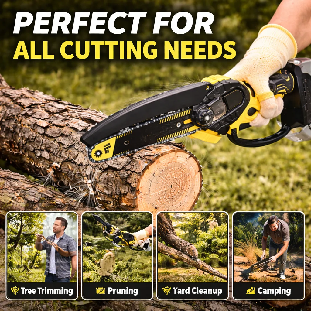 🌲Cordless Mini Chainsaw: Slice through overgrown branches and thick brush with one hand to keep your yard manicured without the heavy lifting. 🌳 - Image 3
