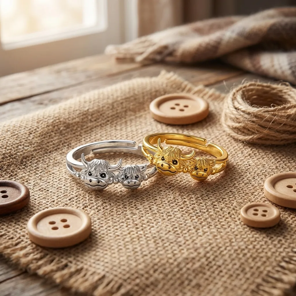 ✨ Handcrafted Highland Cow Adjustable Ring - Image 3