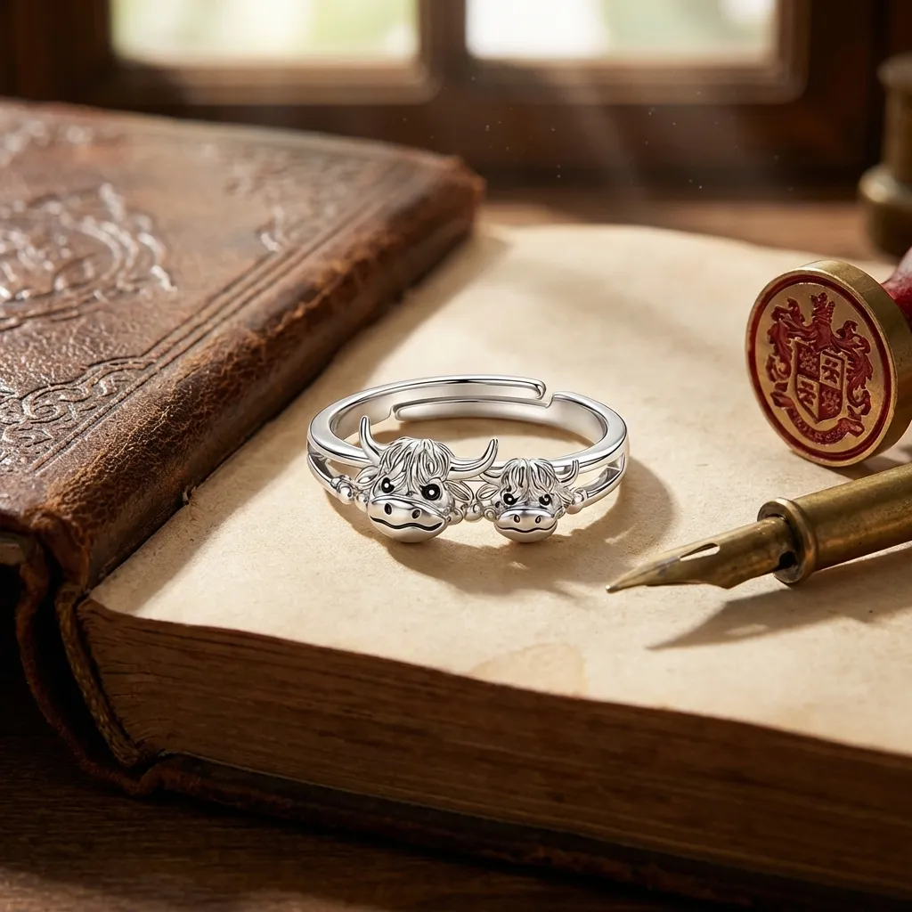 ✨ Handcrafted Highland Cow Adjustable Ring - Image 2