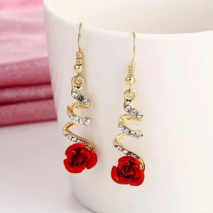 Red Rose Series Jewelry—Earrings & Necklaces