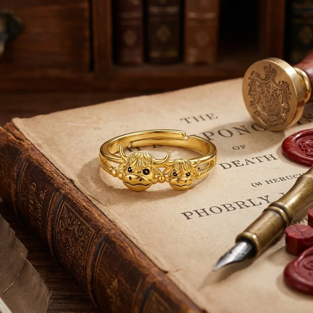✨ Handcrafted Highland Cow Adjustable Ring - Image 5