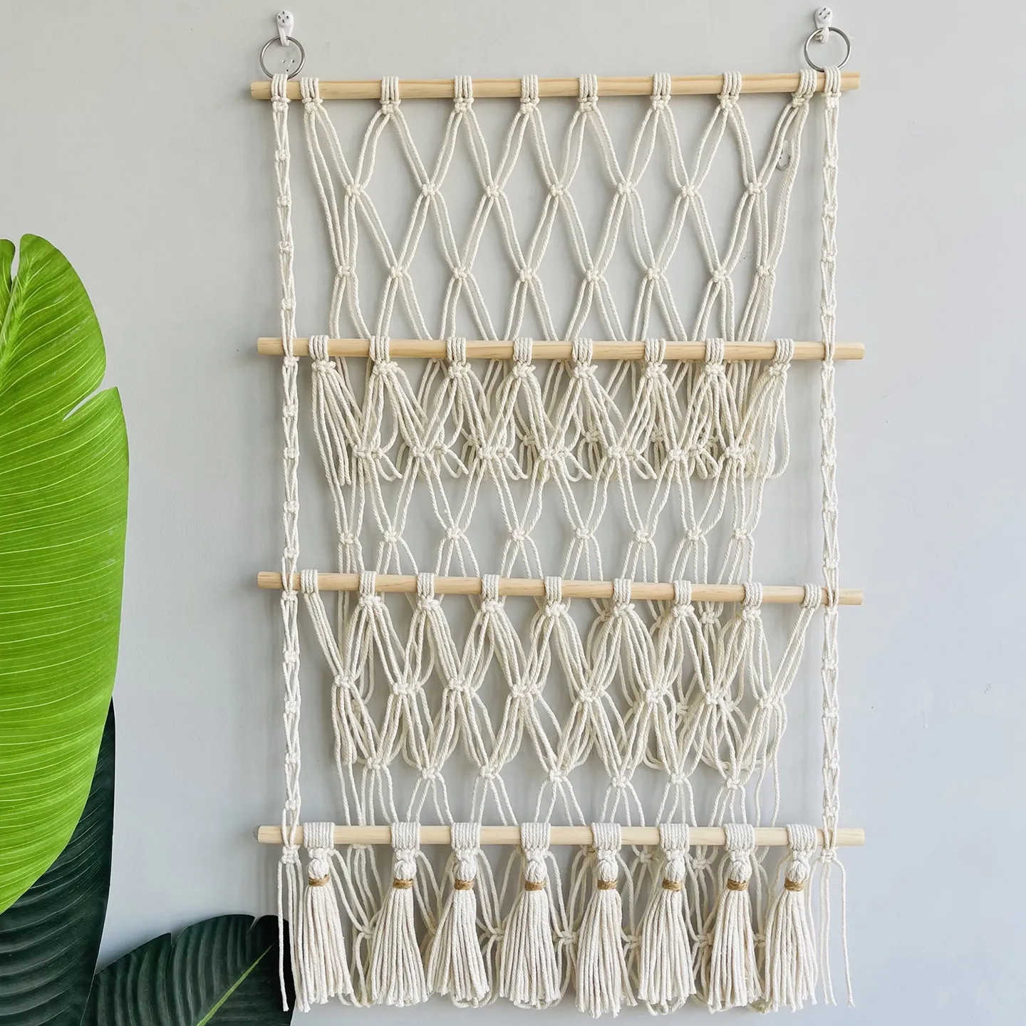 🧸3-Tier Wall Hanging Plush Toy Storage Net with Tassels - Image 2