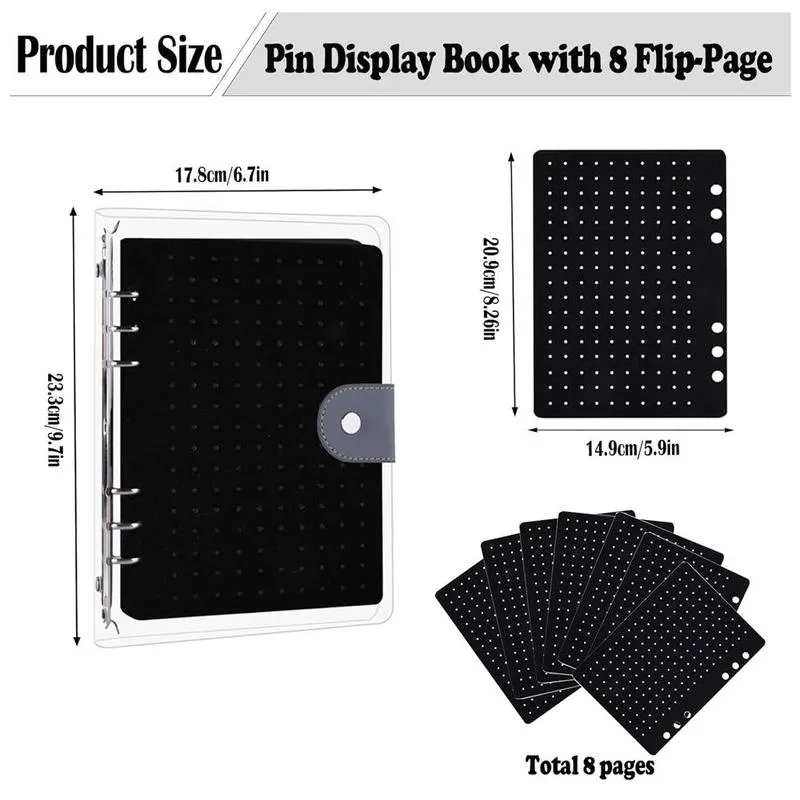 8 Pages Clear Felt Pin Display Book - Image 2