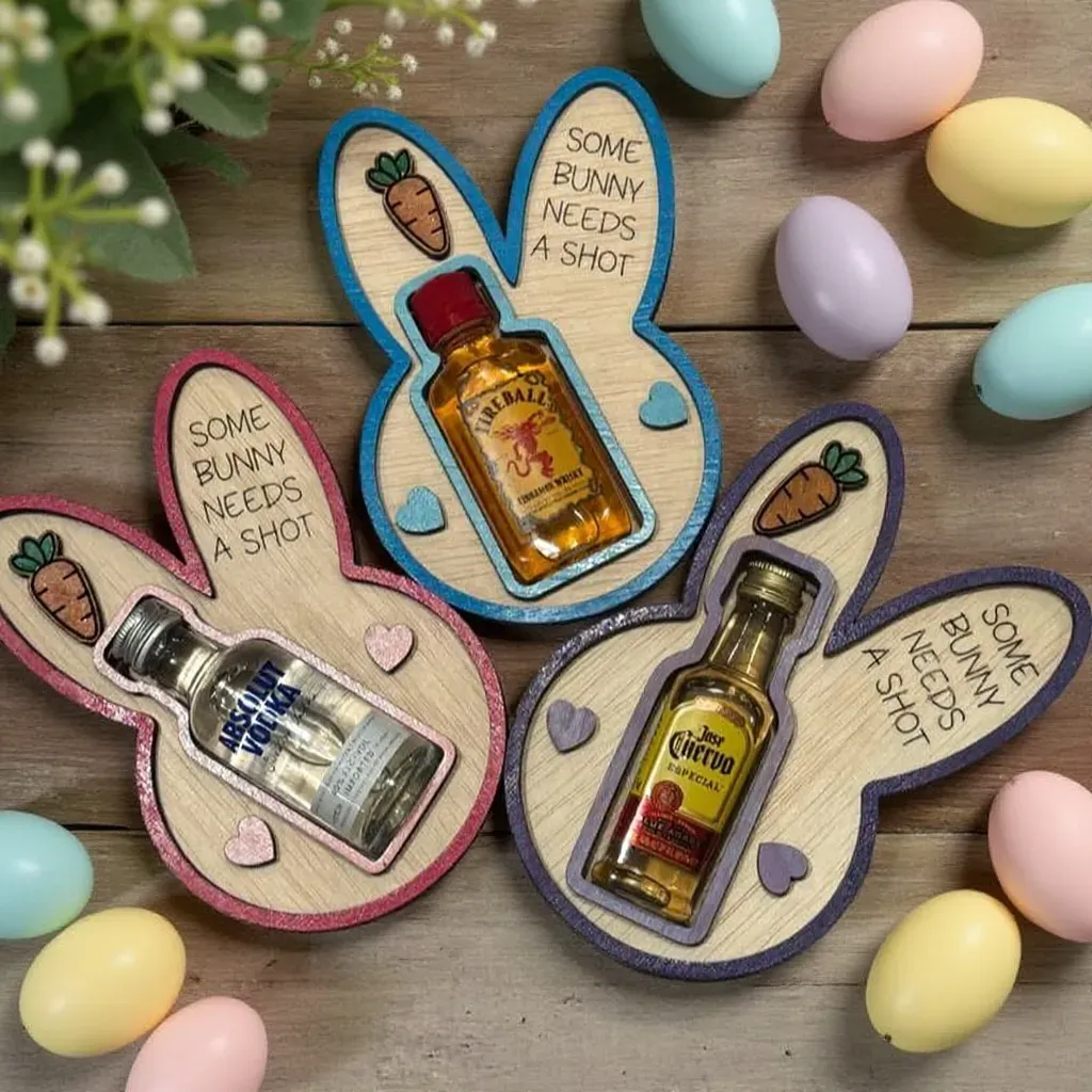 🐰 Some Bunny Needs a Shot! – Bunny Liquor Bottle Holder
