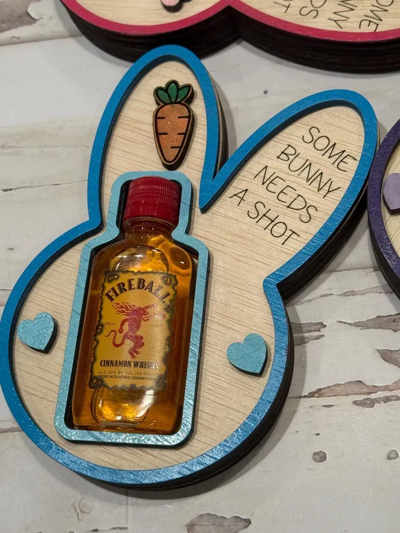 🐰 Some Bunny Needs a Shot! – Bunny Liquor Bottle Holder - Image 10