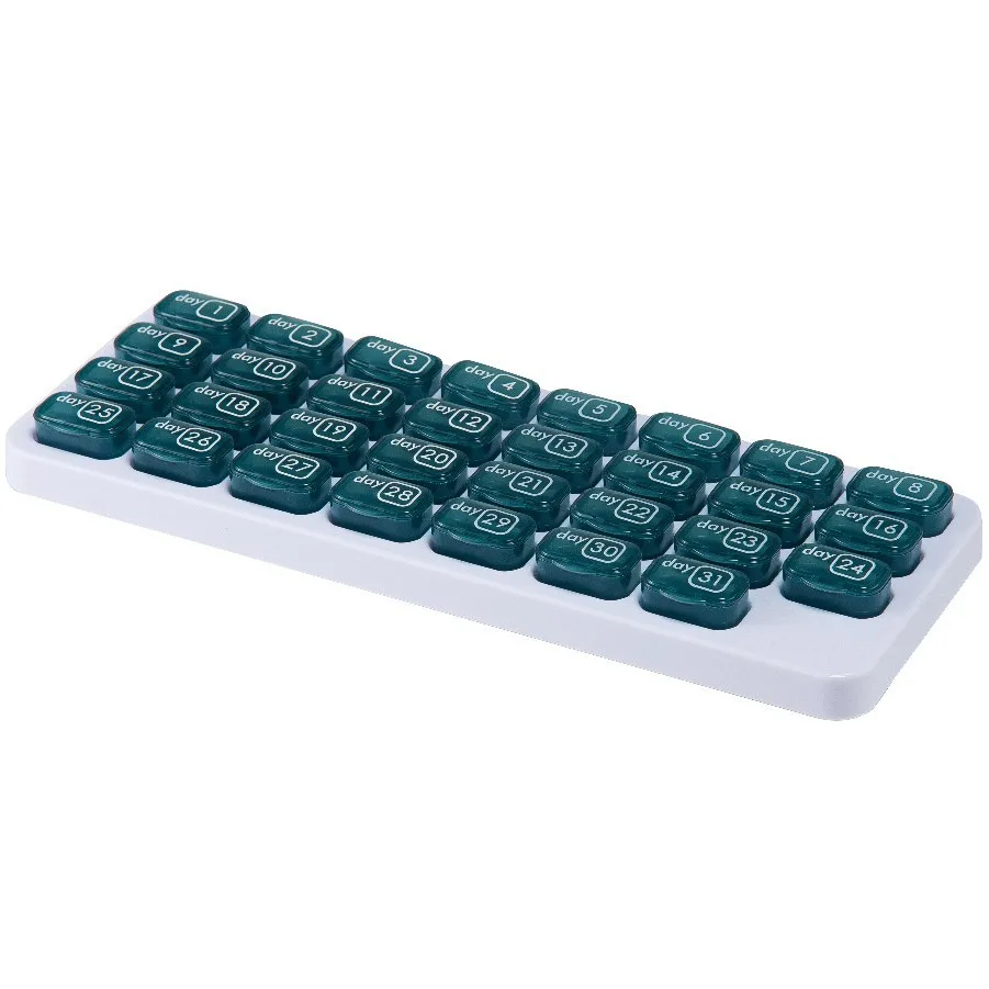 💊Monthly Pill Organizer with Lid - Arthritis-Friendly Easy-Open Lids 31 Removable Daily Pill Pods Date Reminder & Travel Case for Vitamins & Medications - Image 9