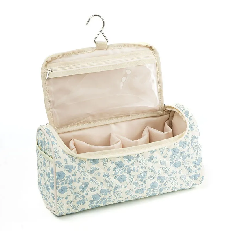 Large Capacity Quilted Travel Organizer – Hair Dryer & Cosmetic Storage Case with Multi-Pockets - Image 2