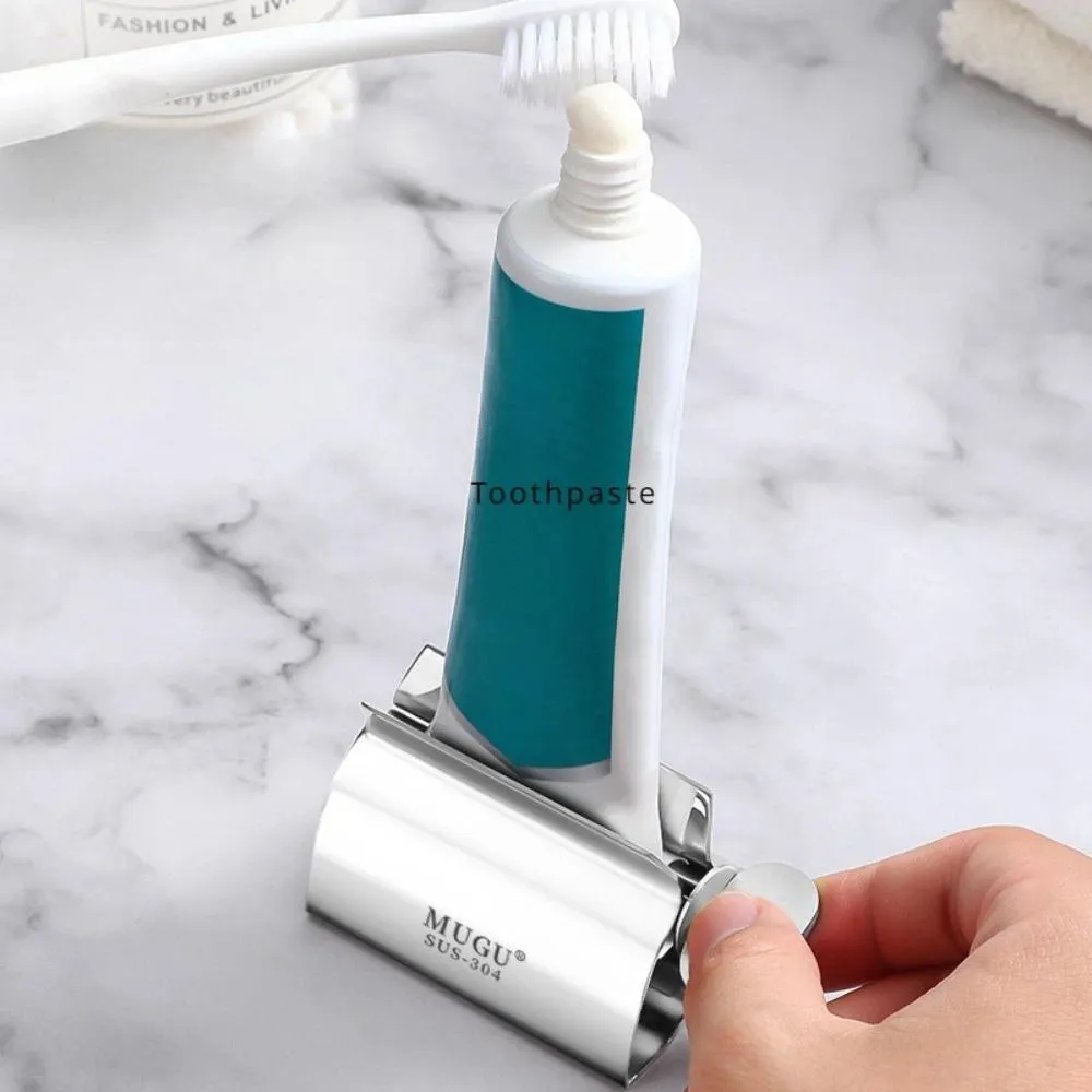 304 Stainless Steel Squeeze Toothpaste Device Practical Squeezer Toothpaste Holder Presser Portable Squeeze Facial Cleanser Toothpaste Clip hot  air  dryer family bathroom decor waterproof holder brush  sterilizer tartar remover UV Rechargeable Toothbrush